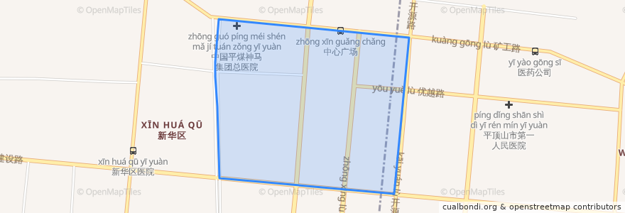 Mapa de ubicacion de Zhongxinglu Subdistrict.