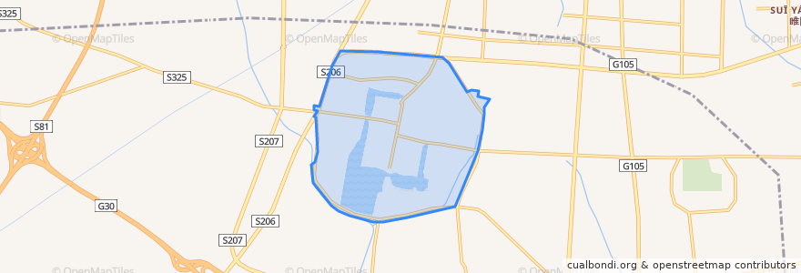 Mapa de ubicacion de Gucheng Subdistrict.