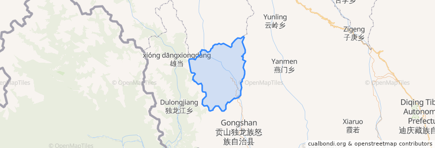 Mapa de ubicacion de 丙中洛乡.