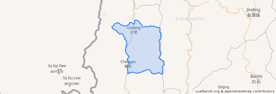 Mapa de ubicacion de 古登乡.