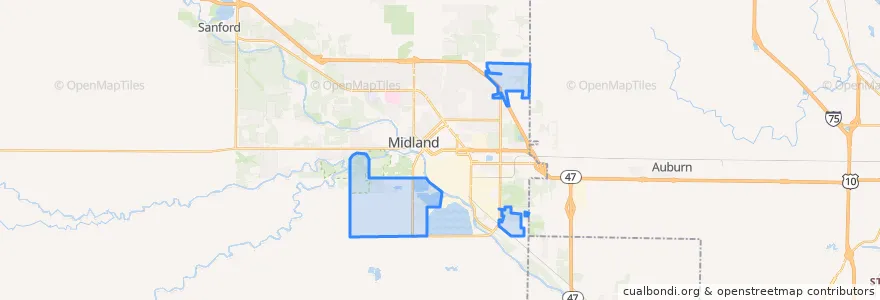 Mapa de ubicacion de Midland Charter Township.