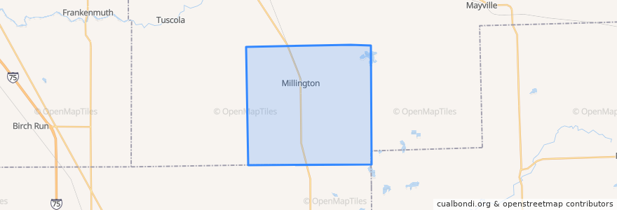 Mapa de ubicacion de Millington Township.