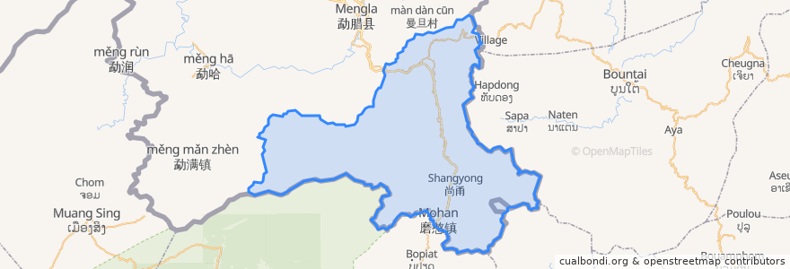 Mapa de ubicacion de 磨憨镇.