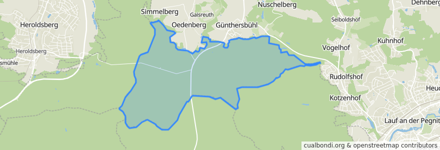Mapa de ubicacion de Günthersbühler Forst.