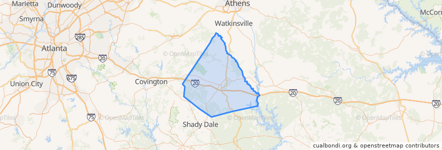 Mapa de ubicacion de Morgan County.