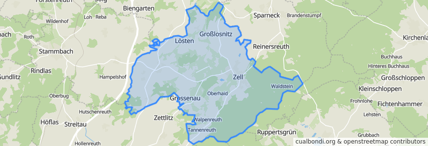 Mapa de ubicacion de Zell.