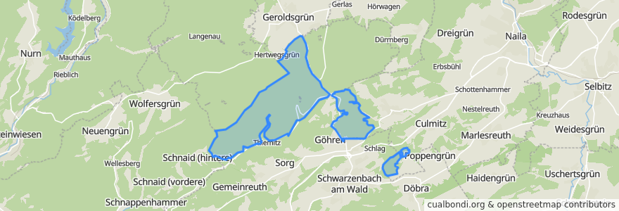 Mapa de ubicacion de Forst Schwarzenbach am Wald.