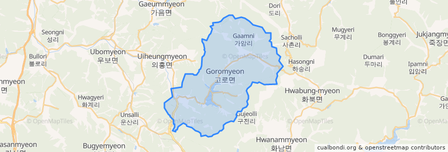 Mapa de ubicacion de Samgukyusa-myeon.