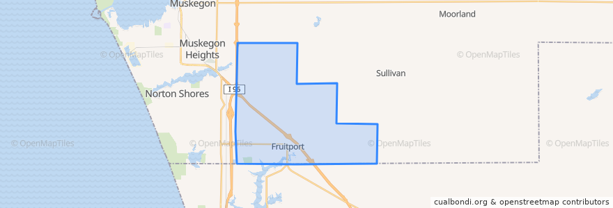 Mapa de ubicacion de Fruitport Charter Township.