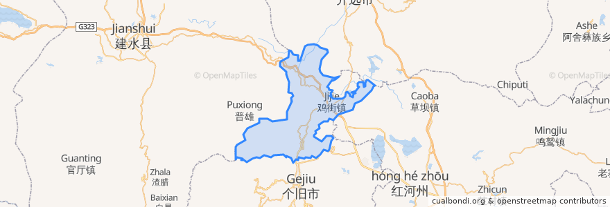 Mapa de ubicacion de Jijie.