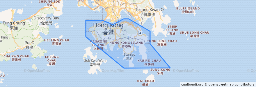 Mapa de ubicacion de Hong Kong Island.