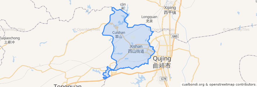 Mapa de ubicacion de 西城街道.