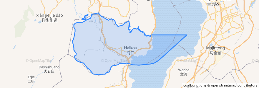 Mapa de ubicacion de Haikou Subdistrict.