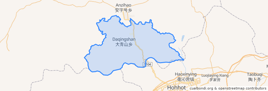 Mapa de ubicacion de 大青山乡.