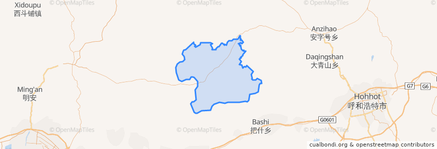 Mapa de ubicacion de 哈拉合少乡.