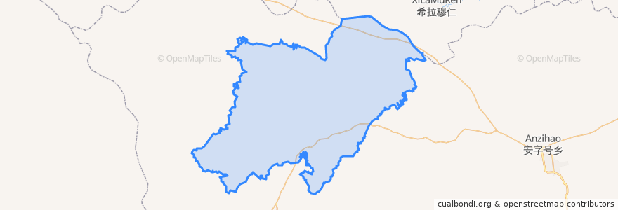 Mapa de ubicacion de 西乌兰不浪镇.