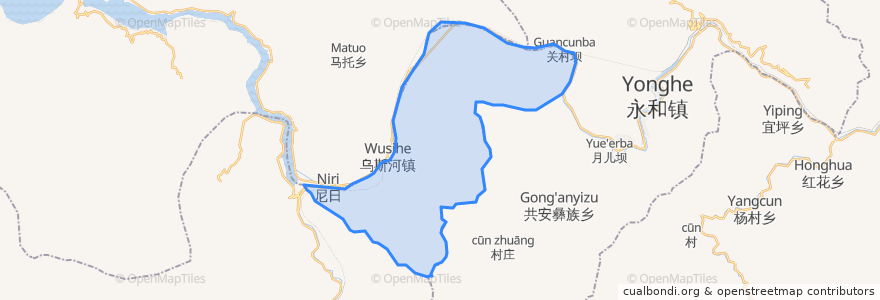 Mapa de ubicacion de 乌史大桥乡.