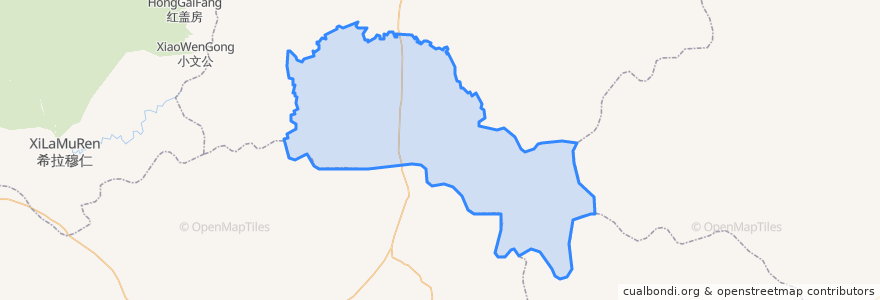 Mapa de ubicacion de 四子王旗东八号乡.