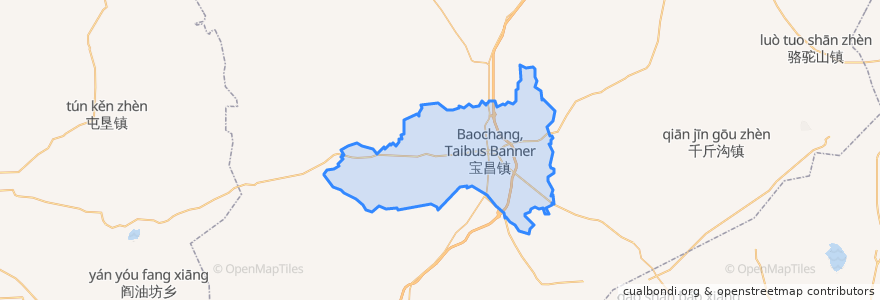 Mapa de ubicacion de Baochang Town.