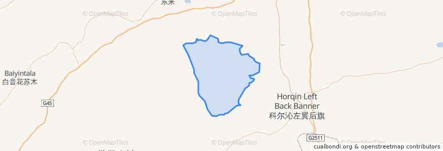 Mapa de ubicacion de 朝鲁吐镇 ᠴᠢᠯᠠᠭᠤᠲᠤ ᠪᠠᠯᠭᠠᠰᠤ.