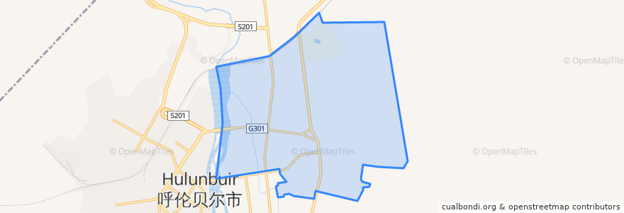 Mapa de ubicacion de 呼伦街道.