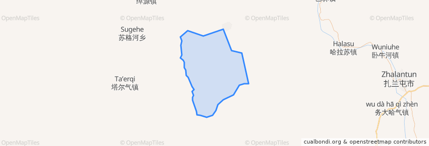 Mapa de ubicacion de 扎兰屯市林业局.