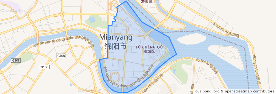 Mapa de ubicacion de Chengxiang Subdistrict.