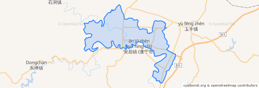 Mapa de ubicacion de Fenghuang Subdistrict.