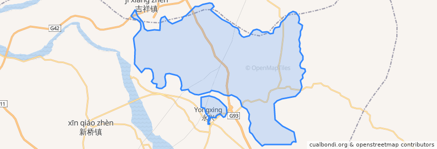 Mapa de ubicacion de Yongxing.