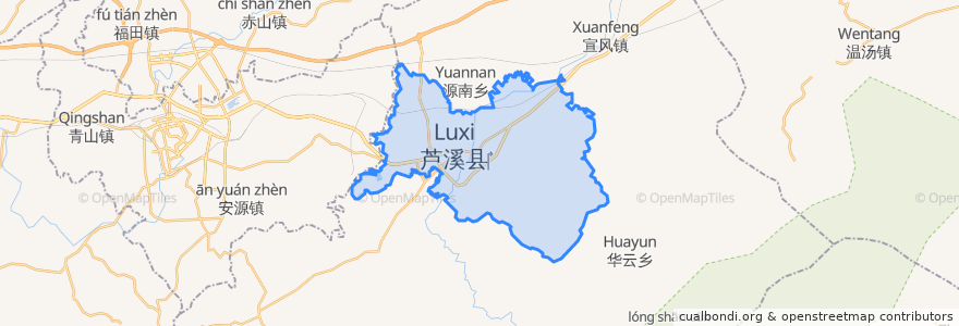 Mapa de ubicacion de Luxi.