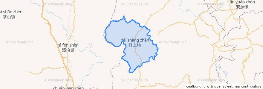 Mapa de ubicacion de Paishang.