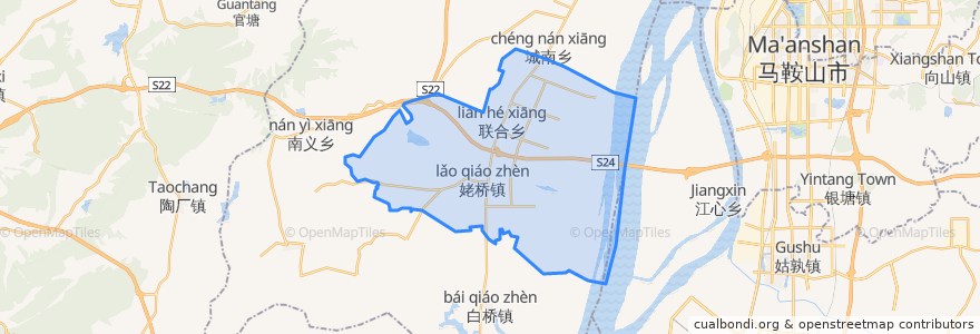 Mapa de ubicacion de 姥桥镇.