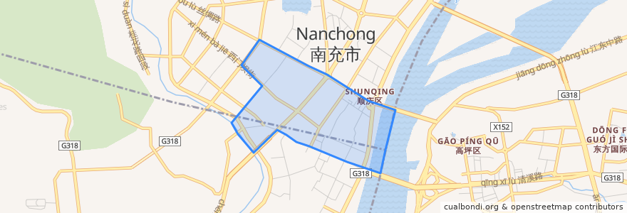 Mapa de ubicacion de Xicheng Subdistrict.