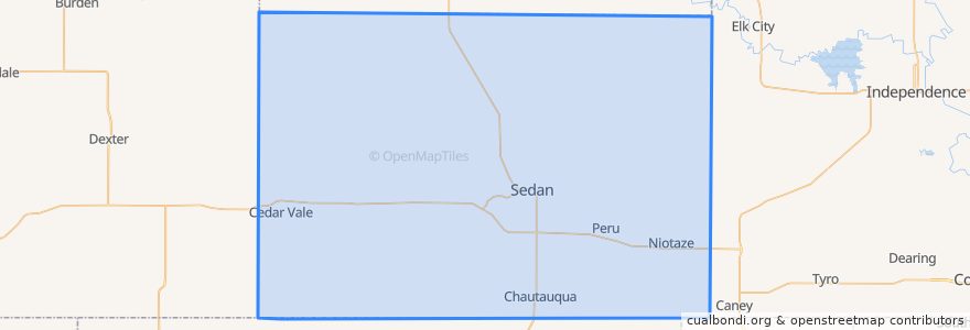 Mapa de ubicacion de Chautauqua County.