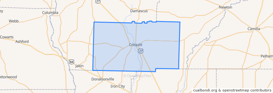 Mapa de ubicacion de Miller County.