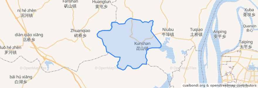 Mapa de ubicacion de Kunshan.