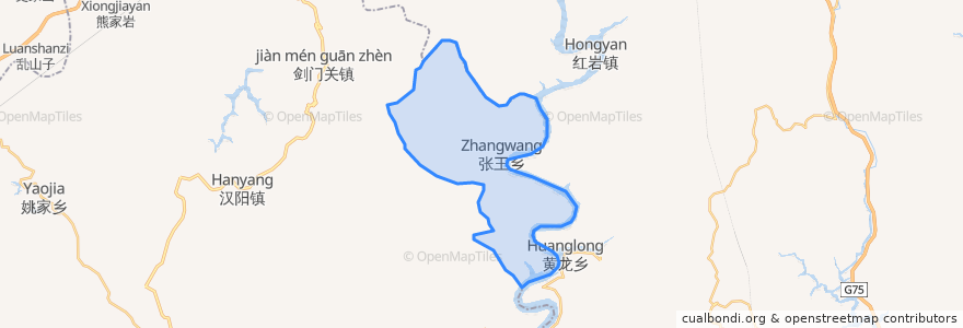 Mapa de ubicacion de Zhangwang.
