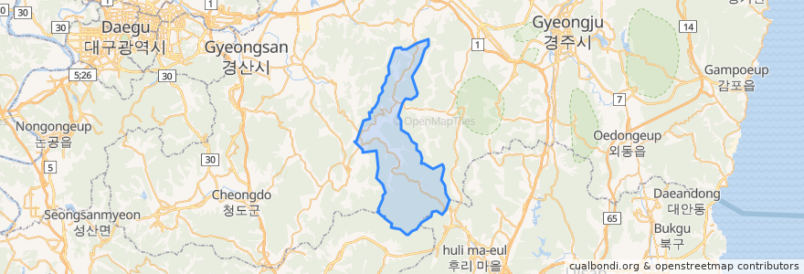 Mapa de ubicacion de Unmun-myeon.