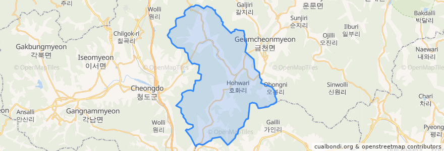 Mapa de ubicacion de Maejeon-myeon.