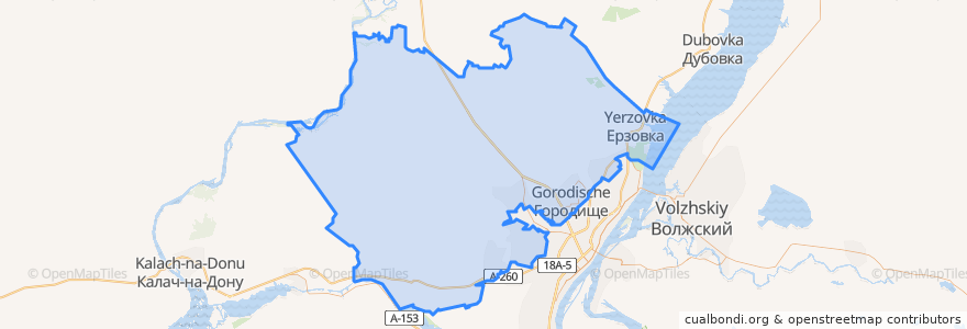 Mapa de ubicacion de Городищенский район.