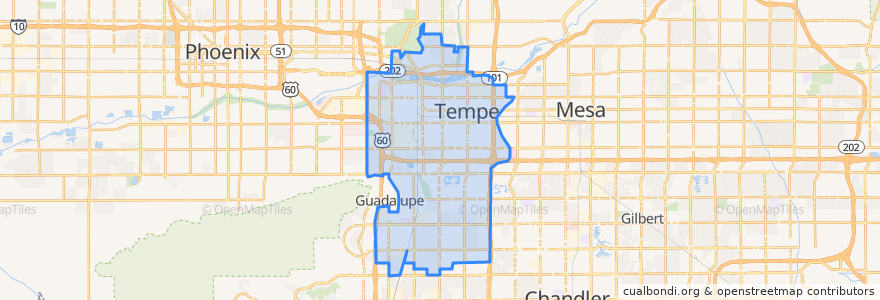 Mapa de ubicacion de Темпе.