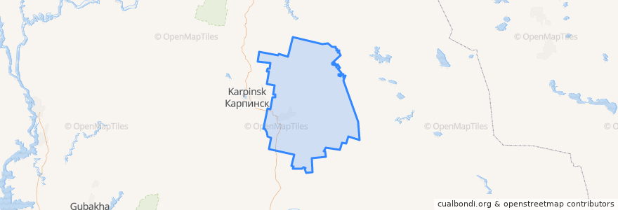 Mapa de ubicacion de Серовский городской округ.