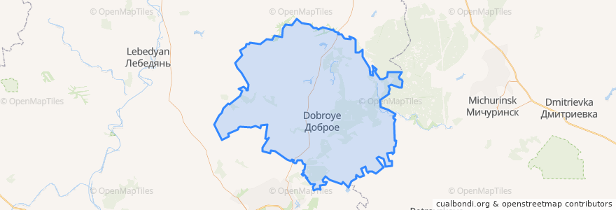 Mapa de ubicacion de Добровский муниципальный округ.