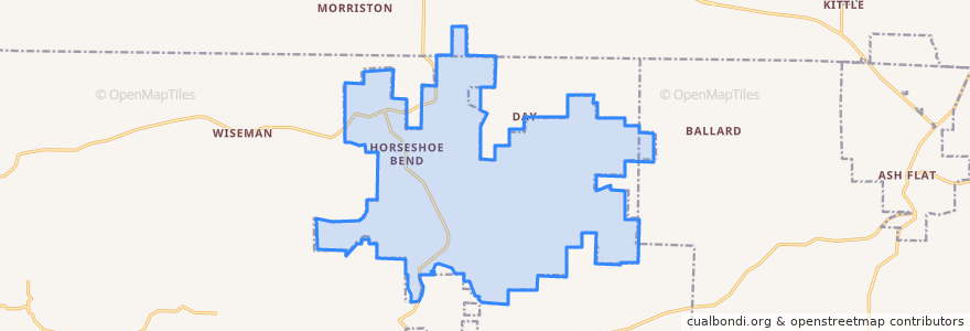 Mapa de ubicacion de Horseshoe Bend.