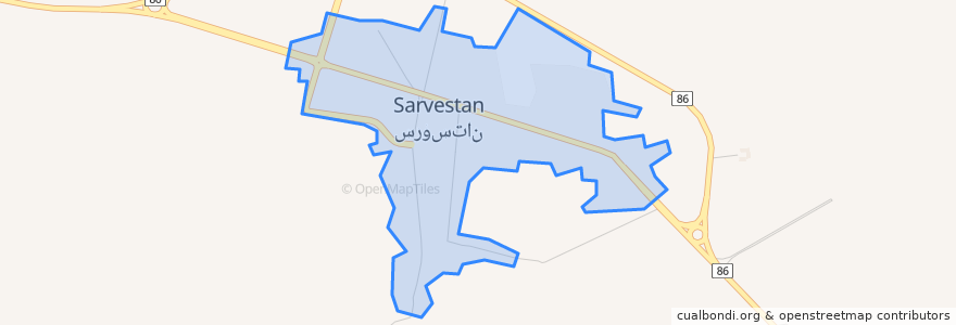 Mapa de ubicacion de Sarvestan.