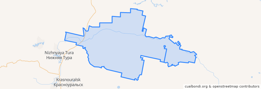 Mapa de ubicacion de Verkhotursky District.