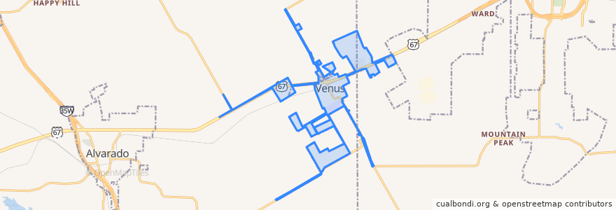 Mapa de ubicacion de Venus.