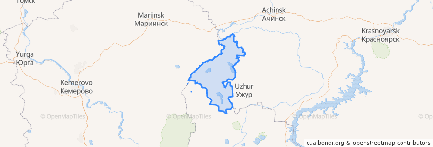 Mapa de ubicacion de Шарыповский муниципальный округ.