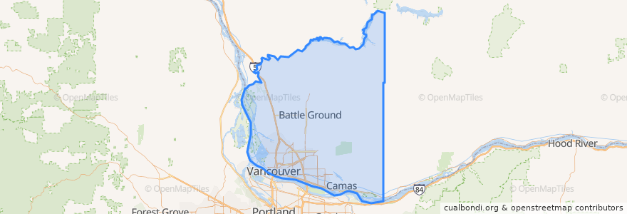 Mapa de ubicacion de Clark County.