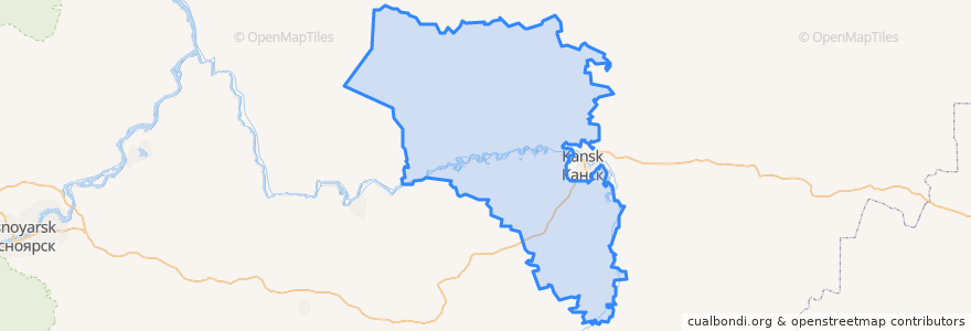 Mapa de ubicacion de カンスク地区.
